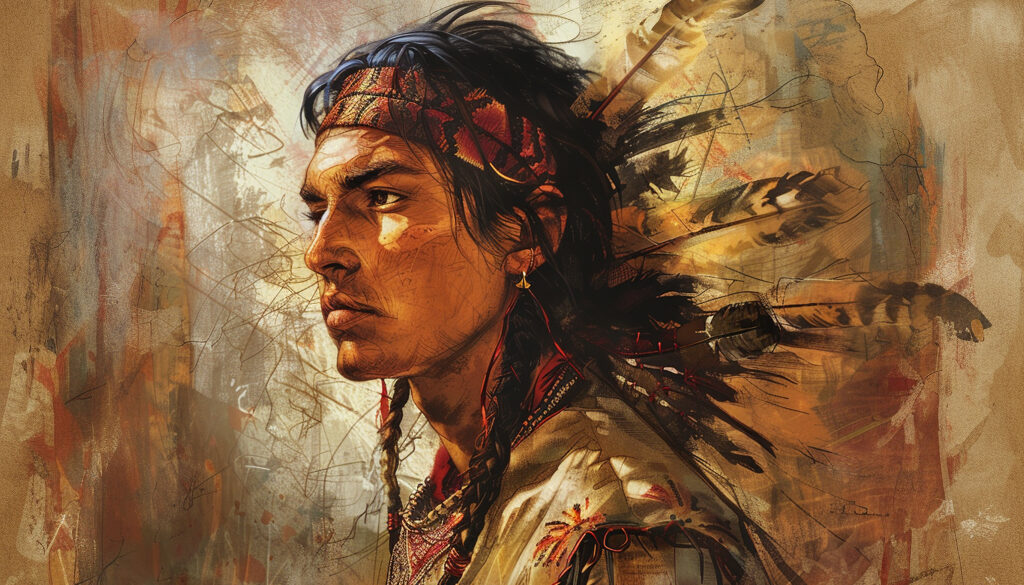 illustration of cherokee indian