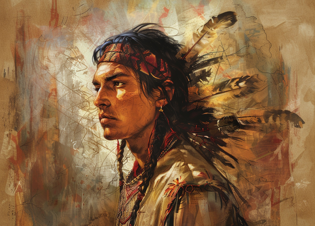 illustration of cherokee indian