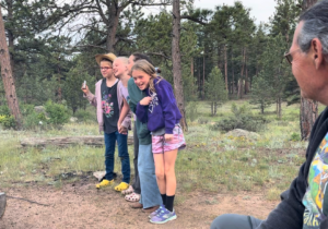 four young girls share their cowboy poetry at the ranch